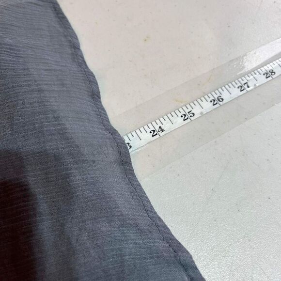 Anthropologie‎ Paper Locket Gray Crepe Drapey Contrast Blue Stitch Top Shirt XS - Picture 9 of 13